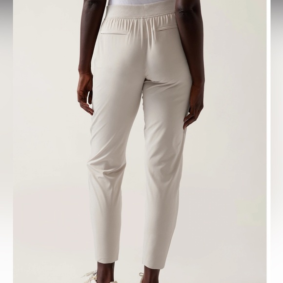 ATHLETA women’s BROOKLYN Ankle pant cream color lightweight slim leg / stretch 8 - Picture 2 of 15